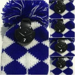 Volf Golf Knit Blue White Diamond Headcover Set -Golf Equipment VolfGolfHeadcovers KnitBlueSet3