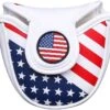 Volf Golf Red White Blue Synthetic Leather USA Mallet Putter Cover -Golf Equipment VolfGolfHeadcovers USAMalletPutter0