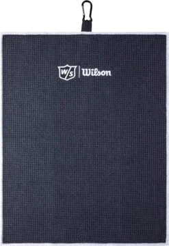 Wilson Staff Microfiber Trifold Golf Towel 16" X 21" Black 9 Wilson Staff Microfiber Trifold Golf Towel 16" X 21" Black -Golf Equipment WIlsonTriFoldTowelBlack 2