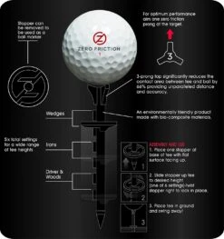 Zero Friction Lock N Drive 3-Prong Golf Tees (3-1/4 Inch, White, Pack Of 18) 7 Zero Friction Lock N Drive 3-Prong Golf Tees (3-1/4 Inch, White, Pack Of 18) -Golf Equipment Zero Friction Lock N Drive 3