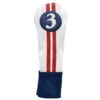 Sahara Retro Vintage #3 Fairway Wood Headcovers -Golf Equipment fw 3 hc red white blue